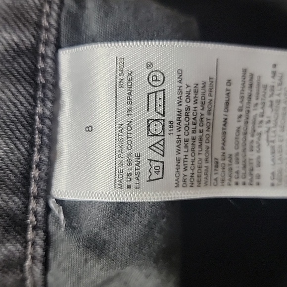 Old Navy Size 8 Washed Black / Gray Power Straight High Rise Denim Jeans - Picture 9 of 13